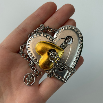 Срібляста головоломка Серце з ланцюжком chain фото